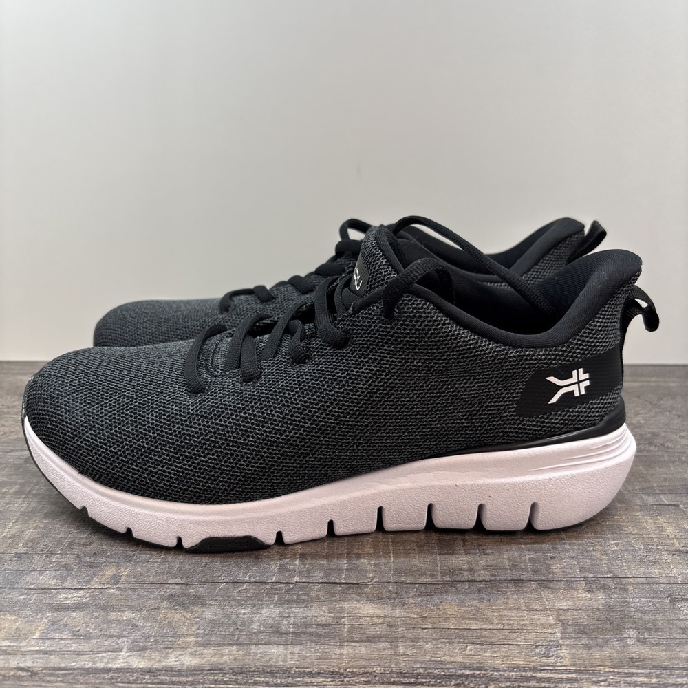 KURU Flex Via Women's 8 Wide Sneakers Black Mesh Lace Up‎ Shoes Running NEW